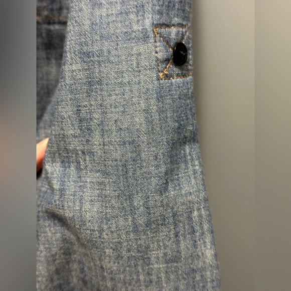 Lauren Ralph Lauren Co. Denim Long Sleeve Button Down Shirt, Size Petite Medium - Picture 3 of 8